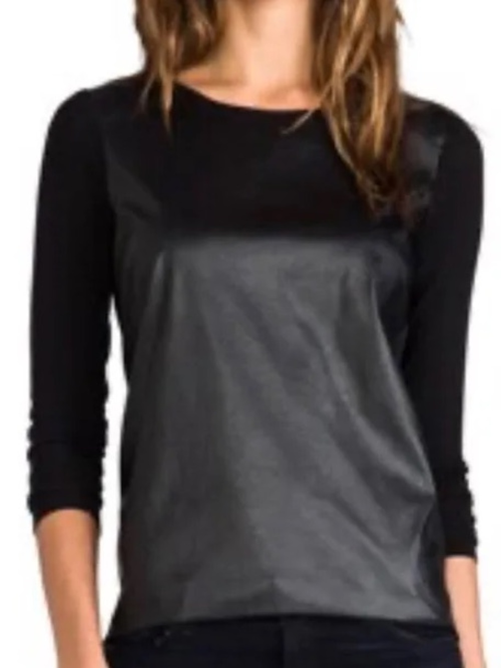 Generation Love Black Mixed-Media Long Sleeve Top